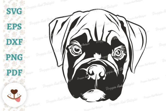 Boxer Puppy Dog Face SVG Vector Cut File Review