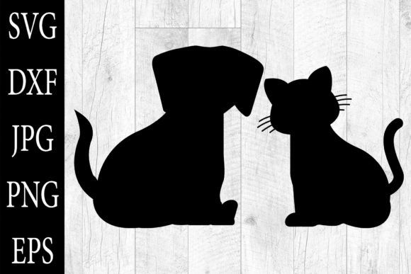 Cat and Dog Silhouettes SVG EPS PNG