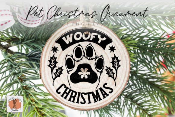 Christmas Dog Round Ornament SVG Dog Paw Review