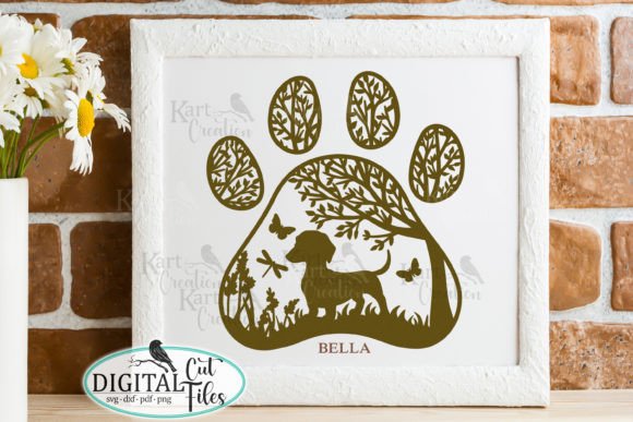 Dachshund Dog Paw SVG DXF PDF Cut File Review