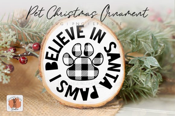 Santa Paw Dog Christmas Ornament SVG